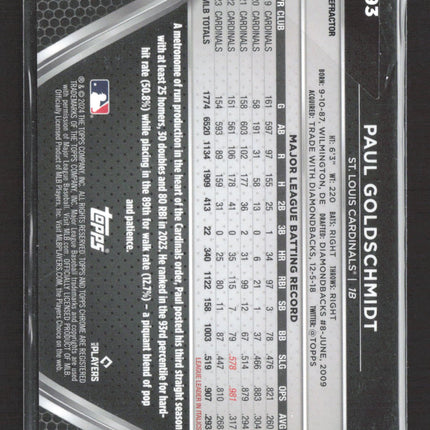 2024 Topps Chrome Black Paul Goldschmidt #93 Refractor 112/199