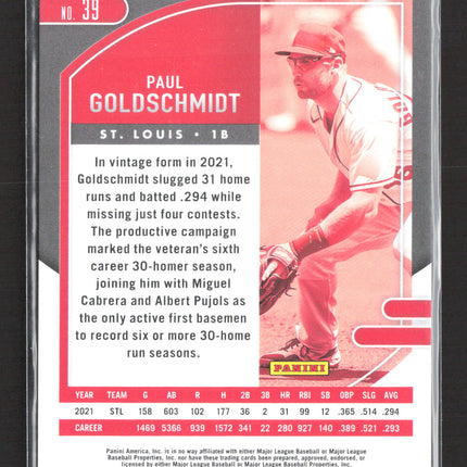 2022 Panini Absolute Baseball Paul Goldschmidt #39 Red 07/99