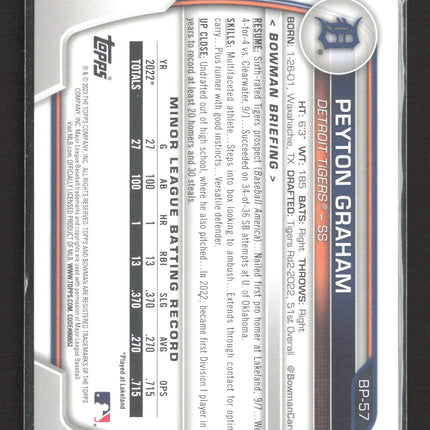 2023 Bowman Peyton Graham #BP-57