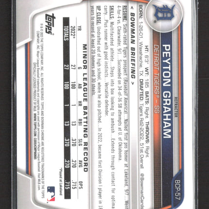 2023 Bowman Chrome Peyton Graham #BCP-57 Lunar Glow Refractor