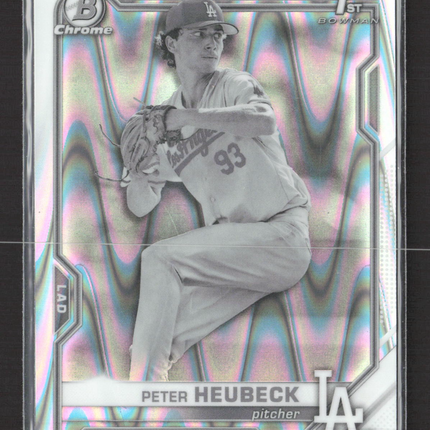 2021 Bowman Chrome Draft Peter Heubeck #BDC-146 RayWave Refractor 1st Bowman