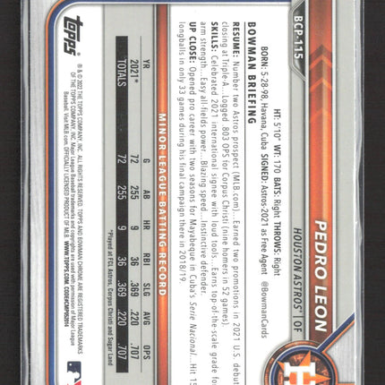 2022 Topps Bowman Chrome Mega Box Pedro Leon #BCP-115 Mojo Refractor