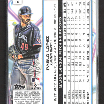2023 Topps Cosmic Chrome Pablo López #183