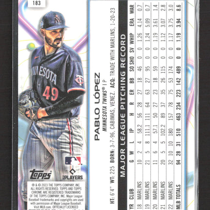 2023 Topps Chrome Pablo López #183 Refractor