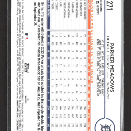 2024 Topps Chrome Parker Meadows #271 prism RC