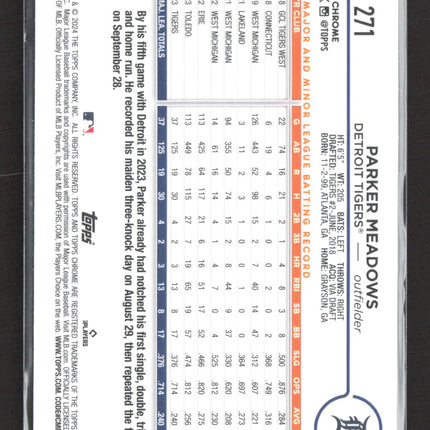 2024 Topps Chrome Parker Meadows #271 RC