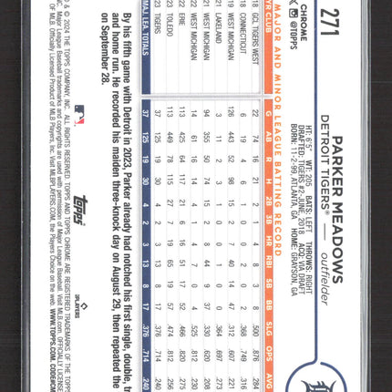 2024 Topps Chrome Parker Meadows #271 RC