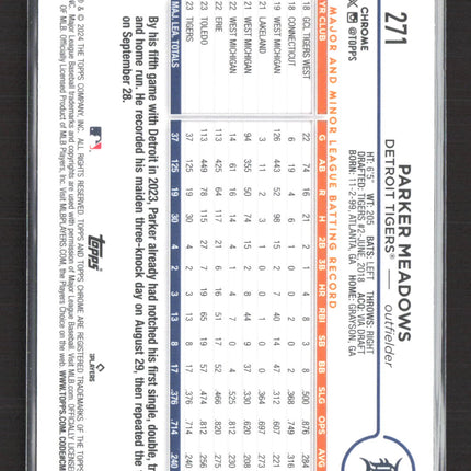 2024 Topps Chrome Parker Meadows #271 RC