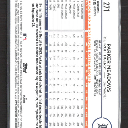 2024 Topps Chrome Parker Meadows #271 RC