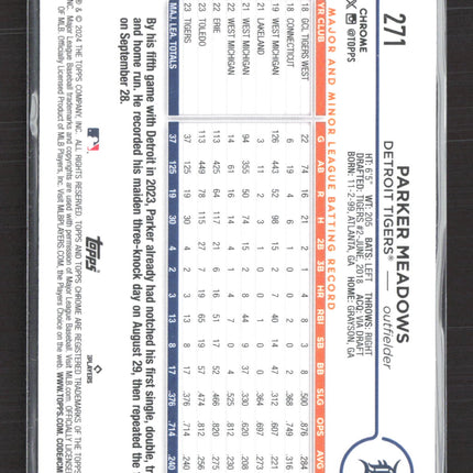 2024 Topps Chrome Parker Meadows #271 RC