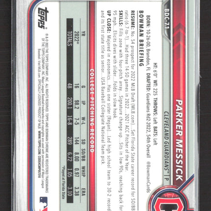 2022 Bowman Chrome Parker Messick #BDC-71