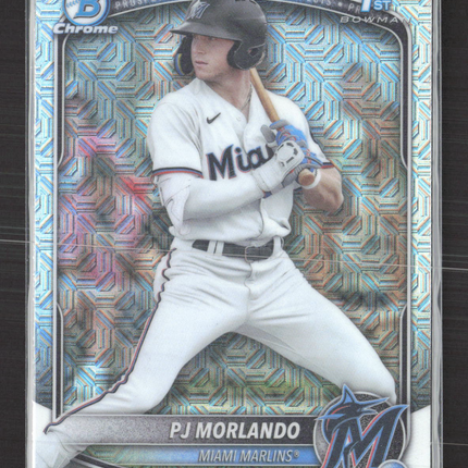 2025 Topps Bowman Chrome Mega Box PJ Morlando #BCP-91 Mojo Refractor 1st Bowman