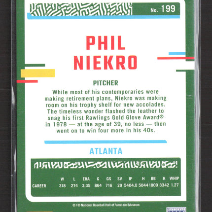 2023 Panini Donruss Baseball Phil Niekro #199 Blue 026/187