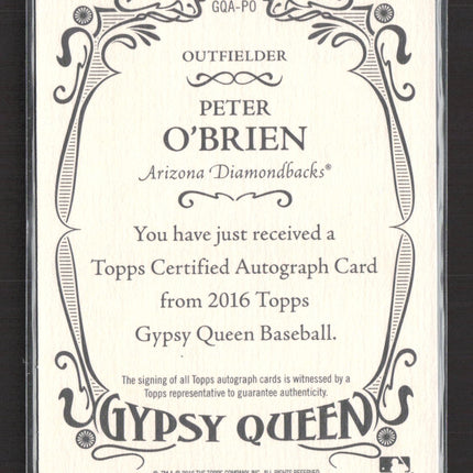 2016 Topps Gypsy Queen Peter O'Brien #GQA-PO RC auto