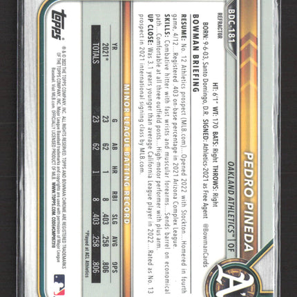 2022 Bowman Chrome Draft Pedro Pineda #BDC-181 Refractor