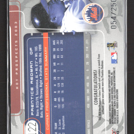 2003 Fleer SkyBox Hot Prospects Prentice Redman #H-122 Future Swatch Game pants