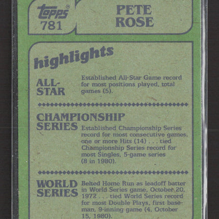 1982 Topps Pete Rose #781 In Action
