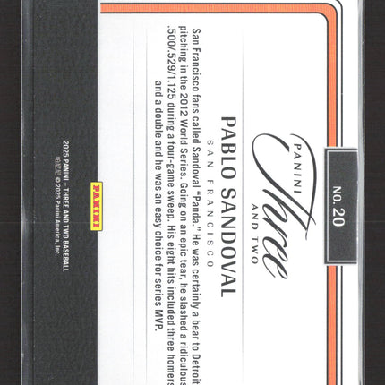 2025 Panini Three and Two Timeless Moments Pablo Sandoval #20 Blue 24/49