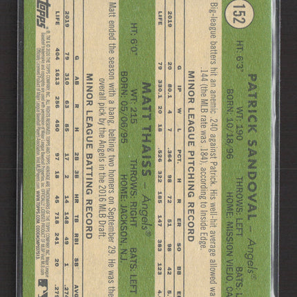 2020 Topps Heritage Matt Thaiss Patrick Sandoval #152