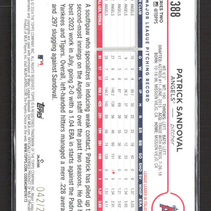 2024 Topps Series Two Patrick Sandoval #388 orange Foilboard /299