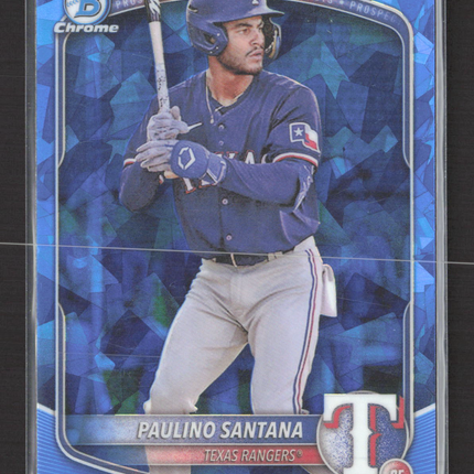 2025 Topps Bowman Chrome Paulino Santana #BCP-72 Blue Sapphire Refractor