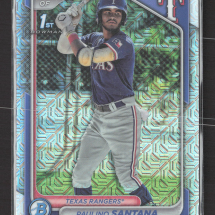 2024 Bowman Chrome Paulino Santana #BCP-245 Mega Box Mojo Refractor
