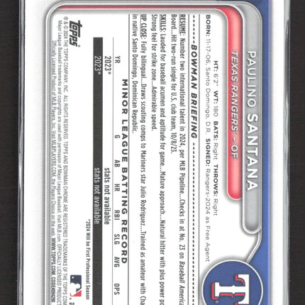 2024 Bowman Chrome Paulino Santana #BCP-245 Mega Box Mojo Refractor