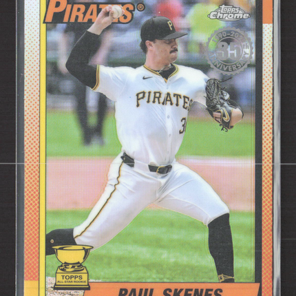 2025 Topps Chrome 1990 Topps Baseball Paul Skenes #90CB-13 Orange Border