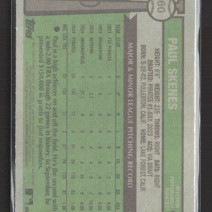 2024 Topps Heritage Paul Skenes #60