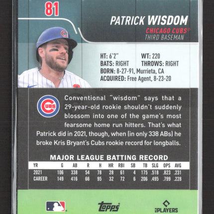 2022 Topps Stadium Club Chrome Patrick Wisdom #81