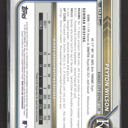 2022 Bowman Chrome Mojo Peyton Wilson #BCP-85 Refractor 1st Bowman