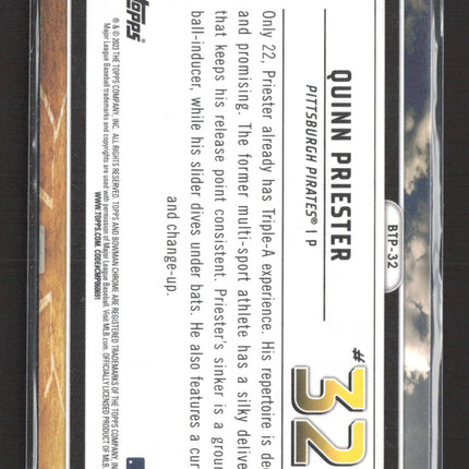2023 Bowman Chrome Bowman Scouts Top 100 Quinn Priester #BTP-32