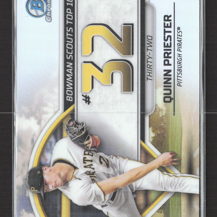 2023 Bowman Chrome Bowman Scouts Top 100 Quinn Priester #BTP-32