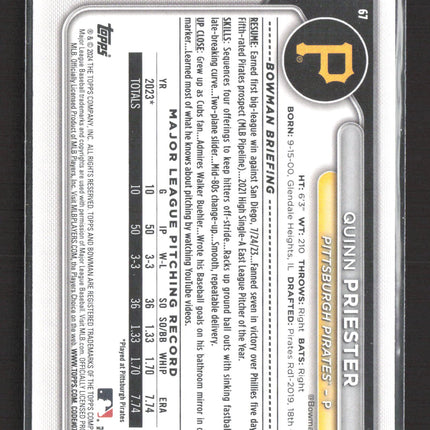 2024 Bowman Quinn Priester #67 RC