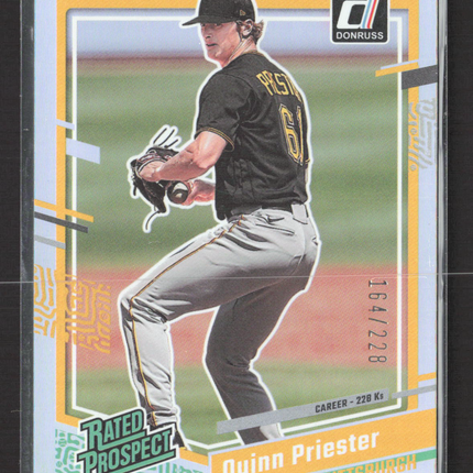 2023 Panini Donruss Rated Prospect Quinn Priester #39 164/228