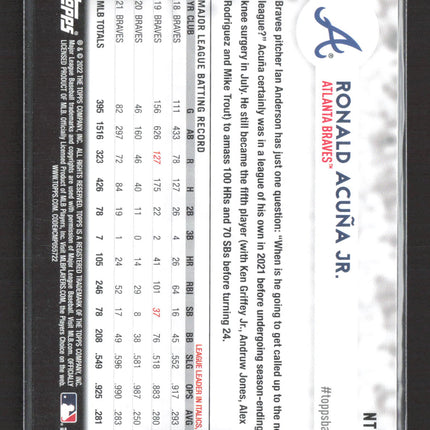 2022 Topps International Trading Card Day Ronald Acuna Jr. #NTCD-3