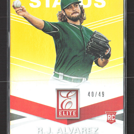2015 Panini Elite Status R.J. Alvarez #10 RC 40/49