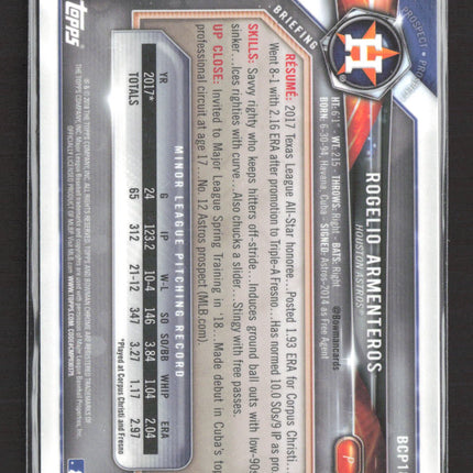 2018 Bowman Chrome Rogelio Armenteros #BCP184 Purple Shimmer Refractor /655