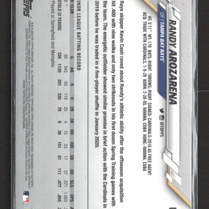 2020 Topps Chrome Update Randy Arozarena #U-35 RC