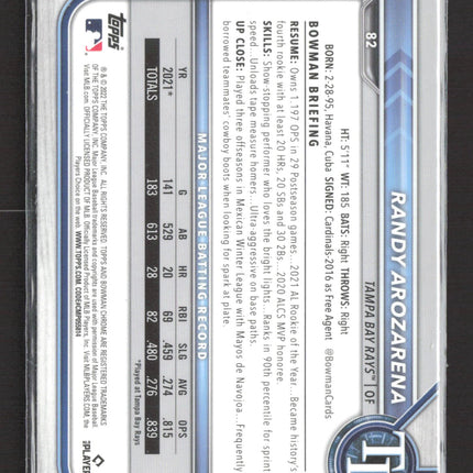 2022 Bowman Chrome Randy Arozarena #82