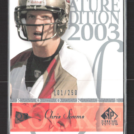 2003 Upper Deck SP Signature Edition Chris Simms #199 101/250