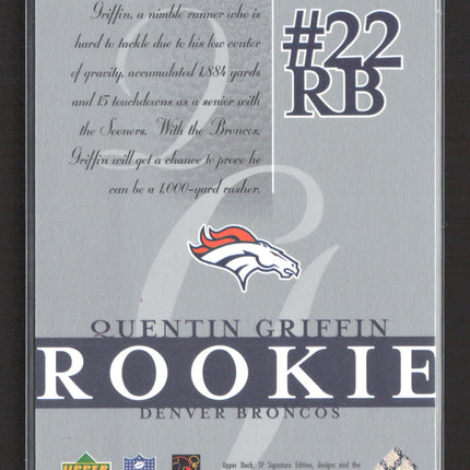2003 Upper Deck SP Signature Edition Quentin Griffin #190 013/250