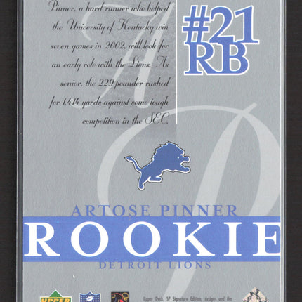 2003 Upper Deck SP Signature Edition Artose Pinner #189 055/250