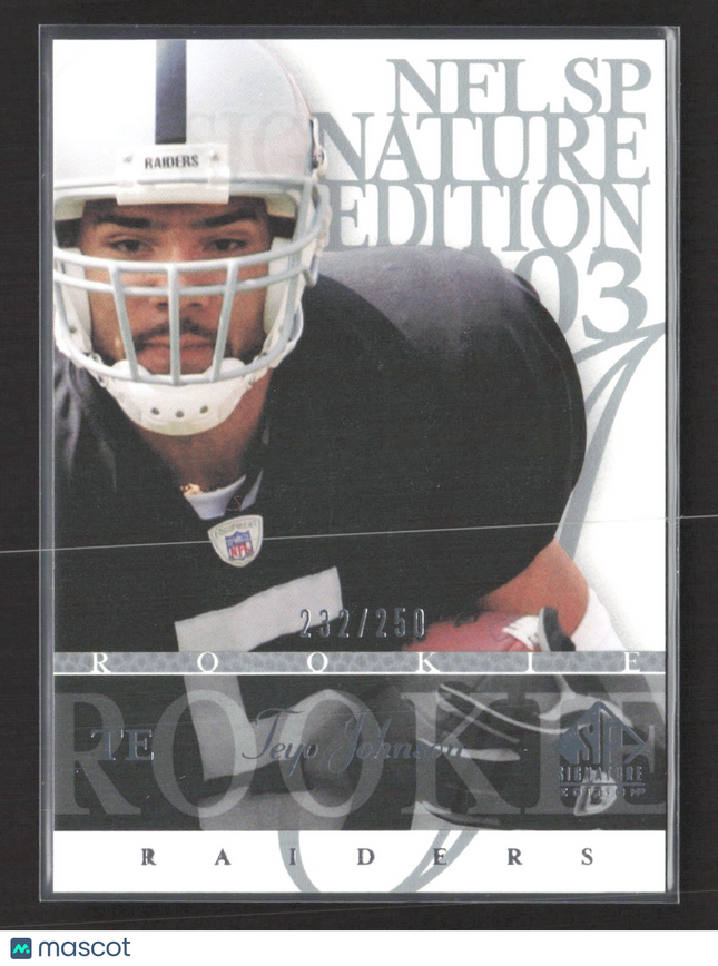 2003 Upper Deck SP Signature Edition Teyo Johnson #184 232/250