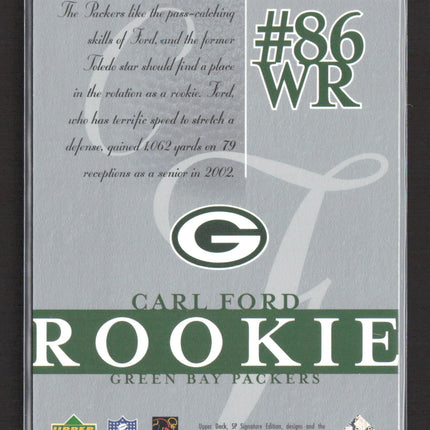 2003 Upper Deck SP Signature Edition Carl Ford #172 069/250