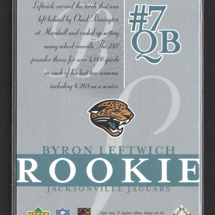 2003 Upper Deck SP Signature Edition Byron Leftwich #169 049/750
