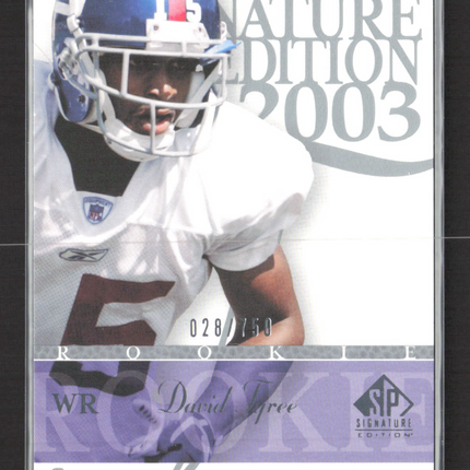 2003 Upper Deck SP Signature Edition David Tyree #155 028/750