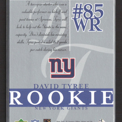 2003 Upper Deck SP Signature Edition David Tyree #155 028/750