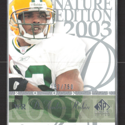 2003 Upper Deck SP Signature Edition DeAndrew Rubin #153 152/750
