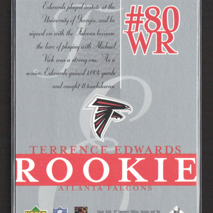 2003 Upper Deck SP Signature Edition Terrence Edwards #151 109/750